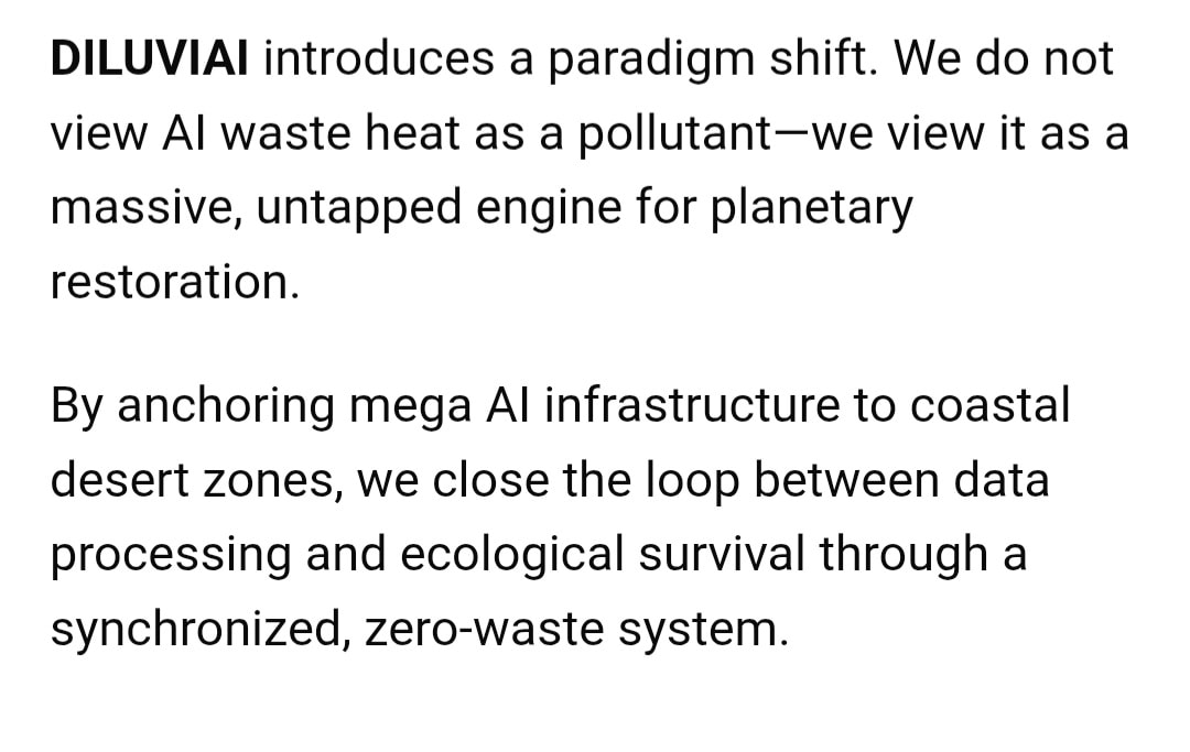 DILUVIAI AI waste heat planetary restoration concept